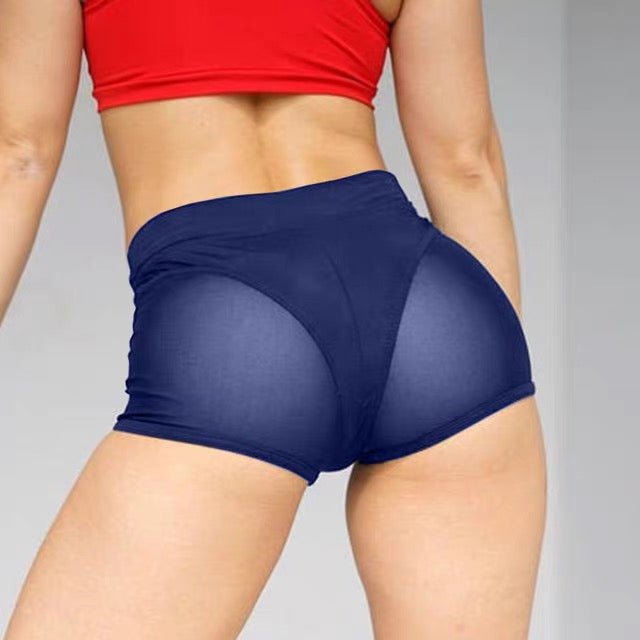 Sexy mesh sports yoga underwear stretch bottoming shorts - BabyFansBabyFans