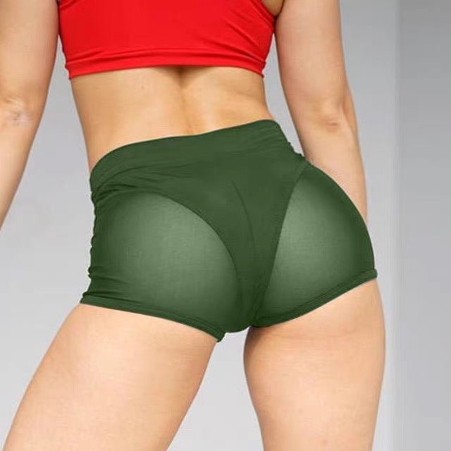 Sexy mesh sports yoga underwear stretch bottoming shorts - BabyFansBabyFans