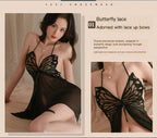 Sexy Pure Lust Nightdress Female Hot Butterfly Sheer Uniform Seduction Pajama Set - BabyFansBabyFans