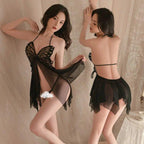 Sexy Pure Lust Nightdress Female Hot Butterfly Sheer Uniform Seduction Pajama Set - BabyFansBabyFans