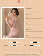 Vintage jacquard sexy classical cheongsam uniform seduction pajamas hot passion set - BabyFansBabyFans